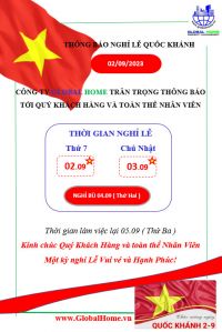 THÔNG BÁO LỊCH NGHỈ LỄ QUỐC KHÁNH 02/09